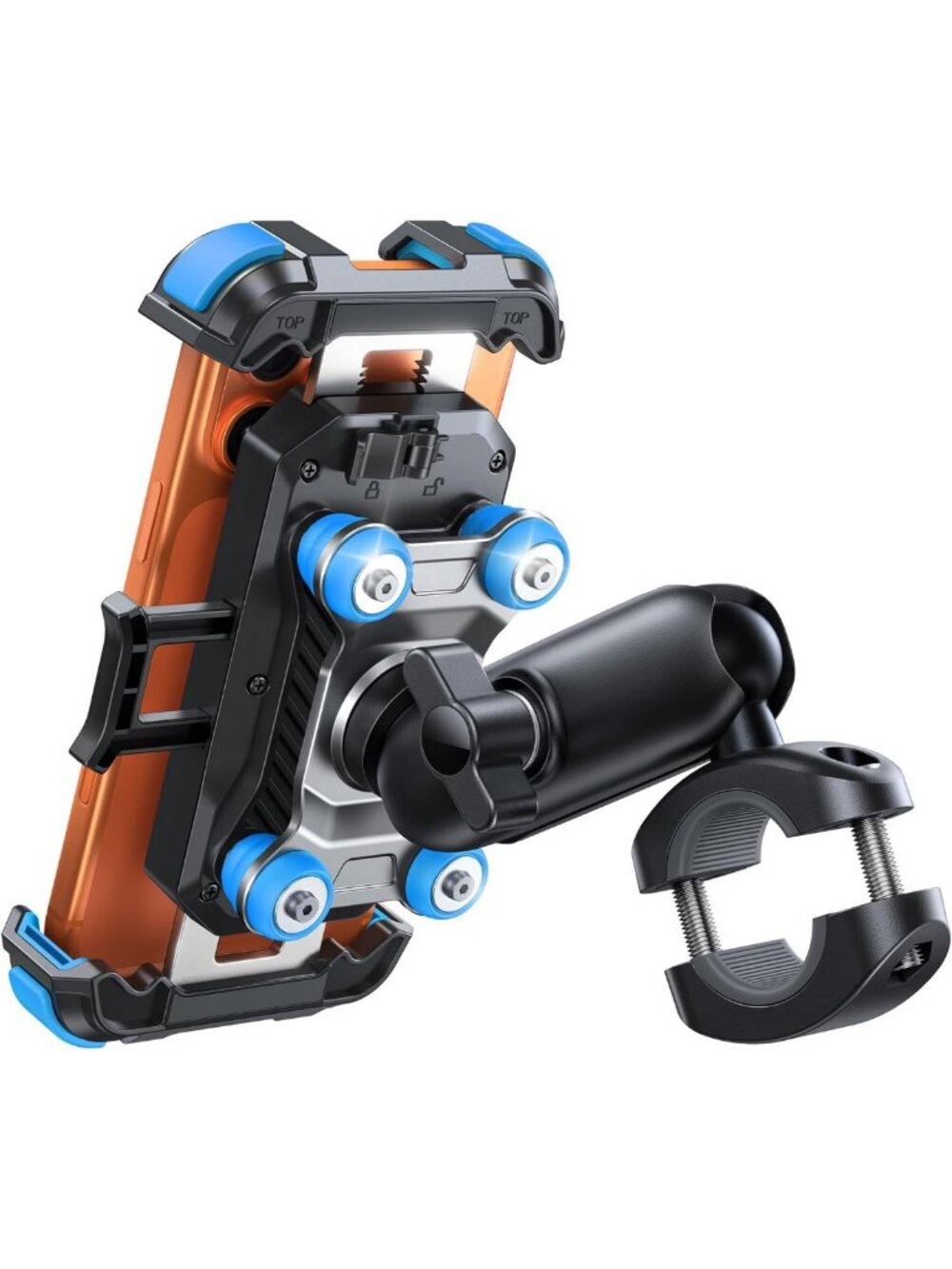Universal Motorcycle Phone Mount with Vibration Dampener - Secure & Stable